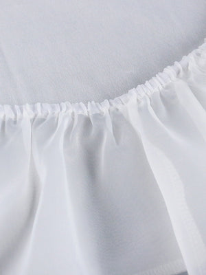 3XL 2 Piece White Chiffon Ruffle Flow Asymmetric Blouse w/ Pants Plus Size Women