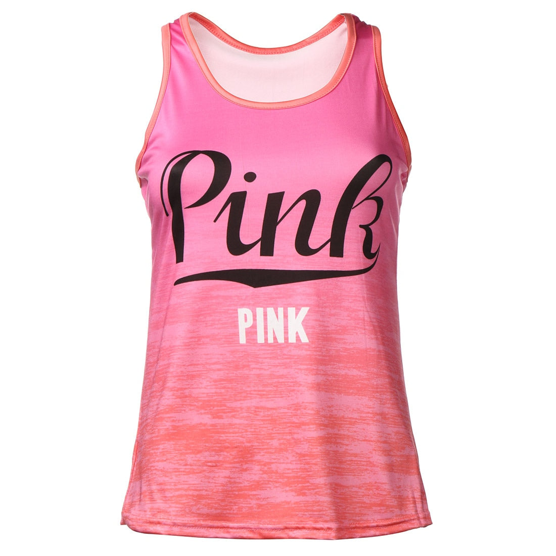 3XL 2 Piece Gradient "Pink" Letter Tank Top & Leggings Plus Size Women