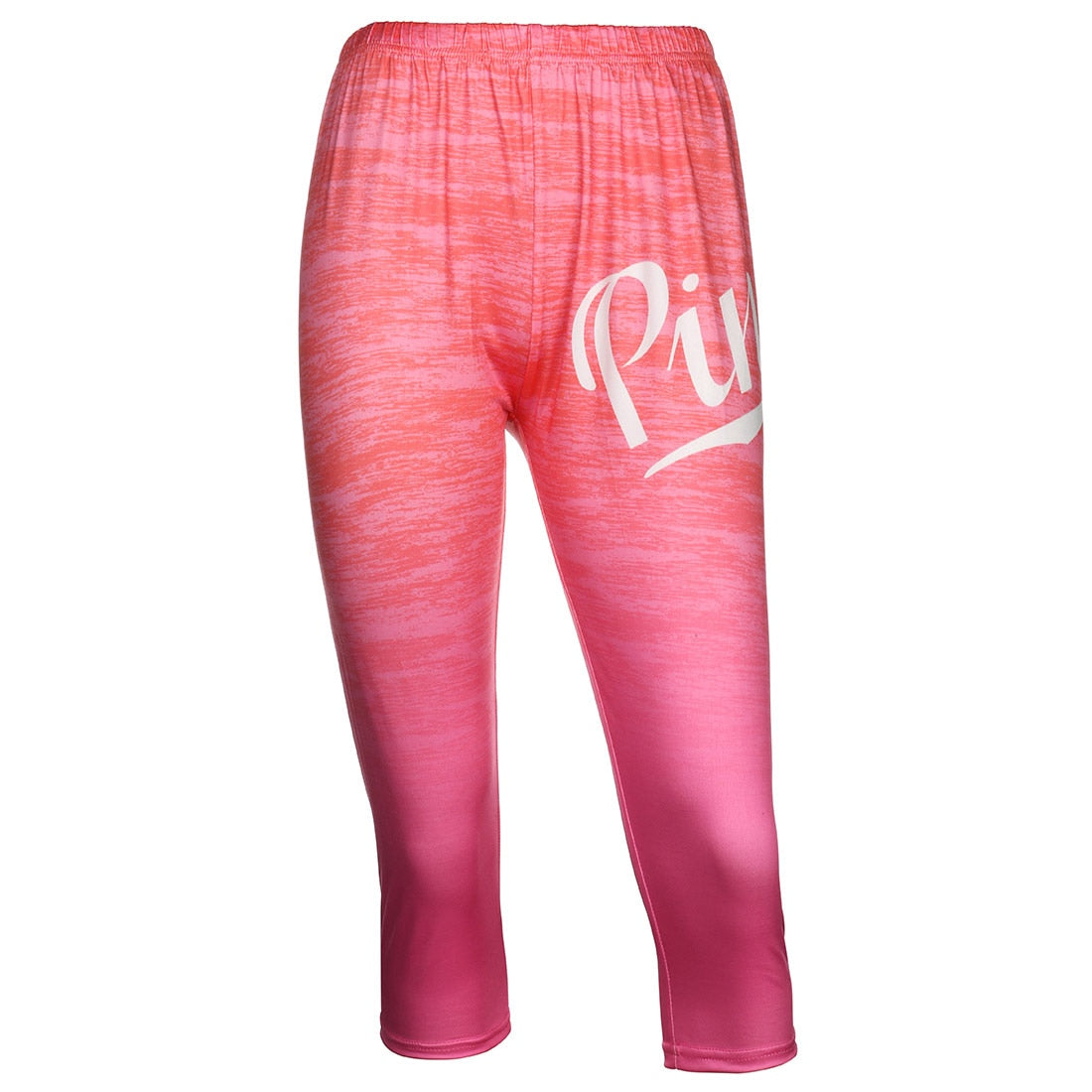 3XL 2 Piece Gradient "Pink" Letter Tank Top & Leggings Plus Size Women