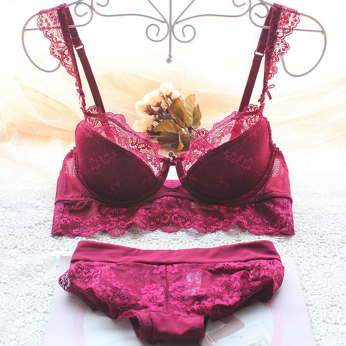 Ultra Thin Lace Bra And Panty Set Back With Padded Lacy Plus Size Lingerie  In A D Cup Sizes Y200708 From Luo02, $11.57