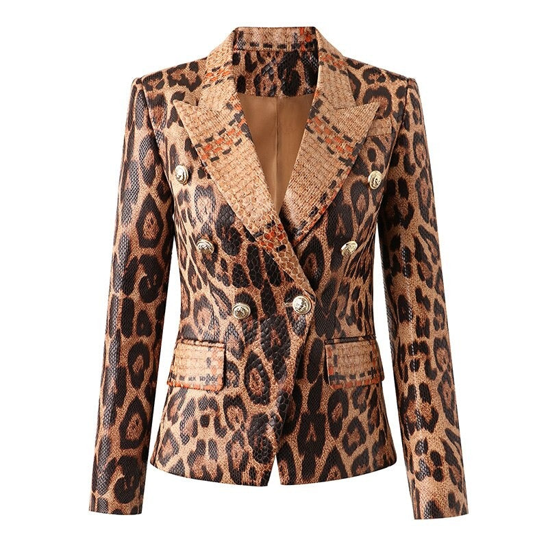 Plus size snake print cheap blazer