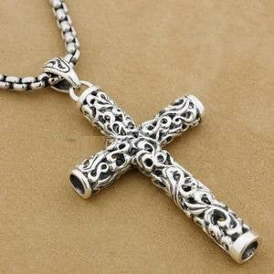 925 Sterling Silver Cylinder Cross Pendant