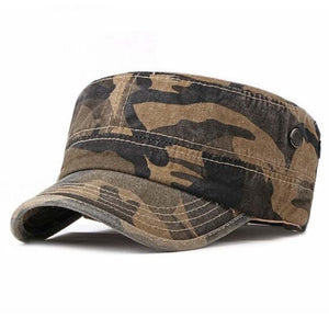Khaki Camouflage Print Military Hat Womens Accessoriess
