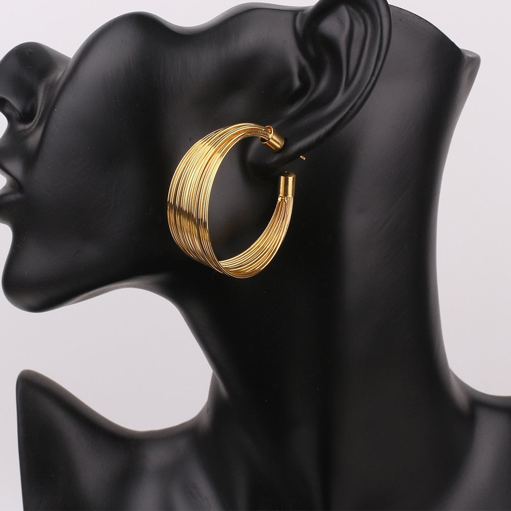 4 Piece Set Round Silk Style Necklace Earrings Bracelet & Ring Womens Jewelry