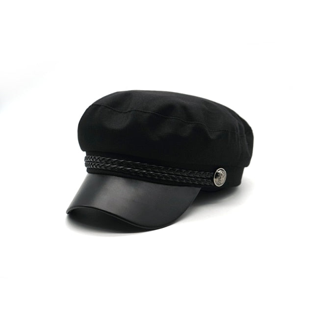 Double Braided Band Military Cap Hat Womens Accessories