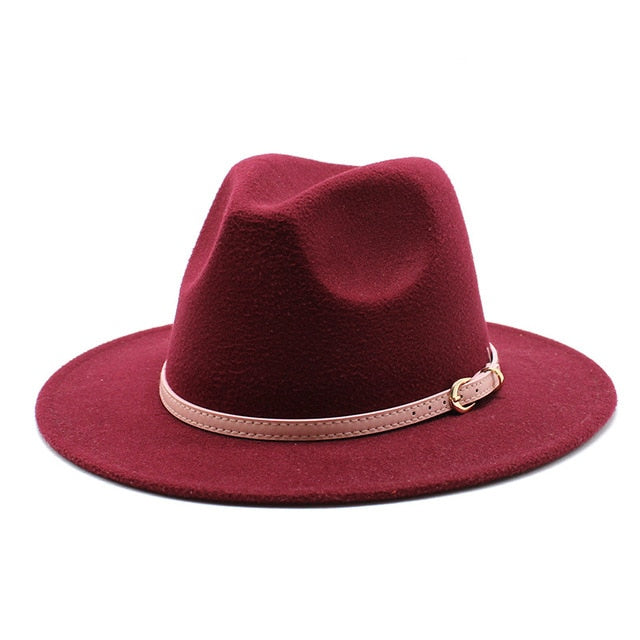 Unisex Fedora Hats w/ Pink Belt Trim Womens Accessories