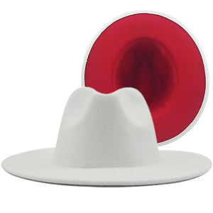 Unsex White or Gray Fedora Hats Womens Accessories