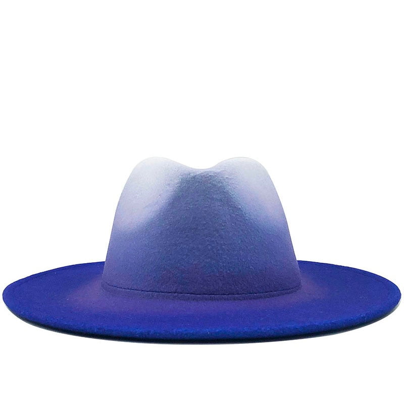 Unisex Gradient Wool Fedora Hats