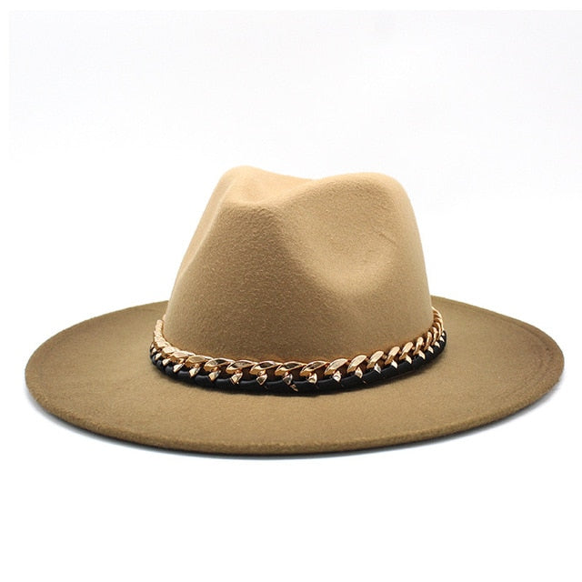 Unisex Gradient Fedora Hat w/ Braided Ribbon Trim Womens Accessories