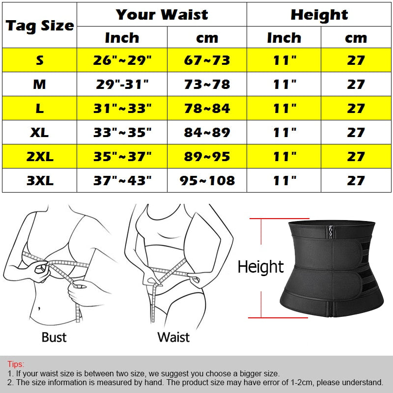 3XL Neoprene Workout Belt Slimming  Waist Trainer Plus Size Women