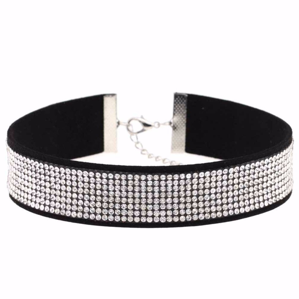 Rhinestone Trim Choker