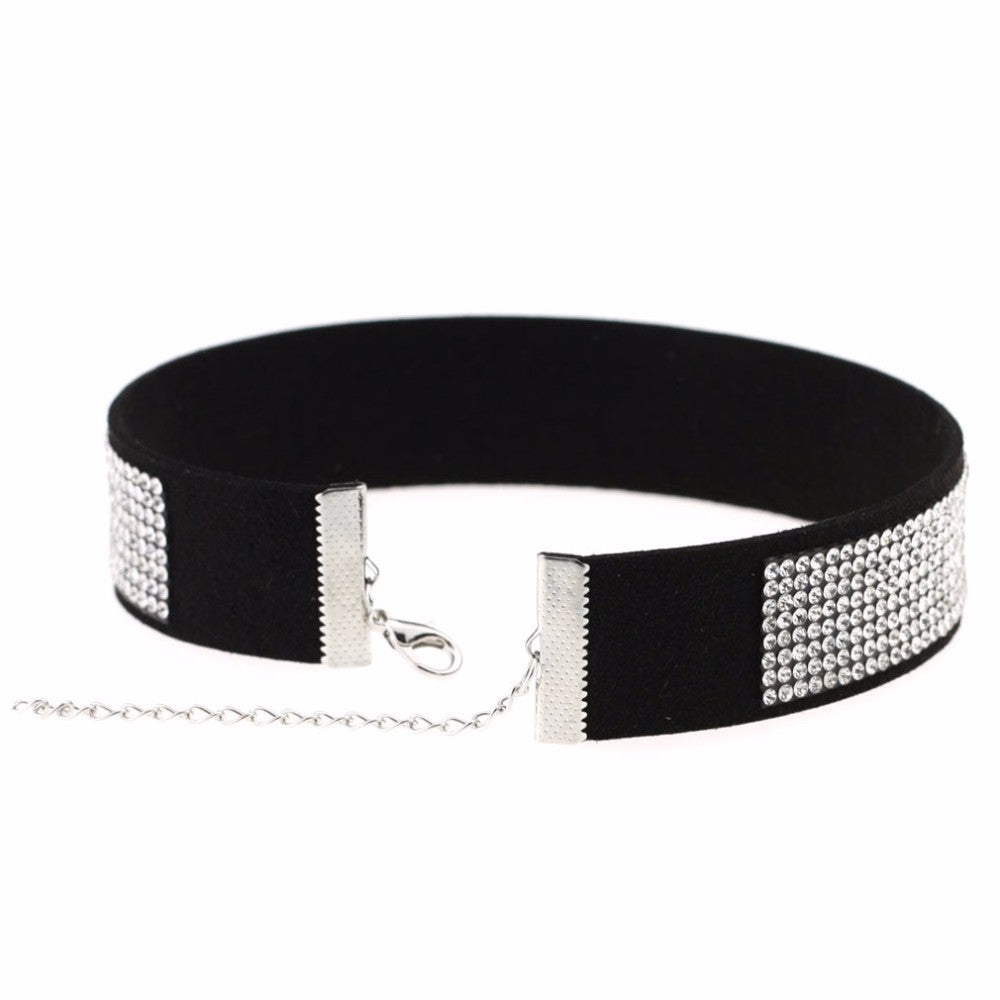 Rhinestone Trim Choker