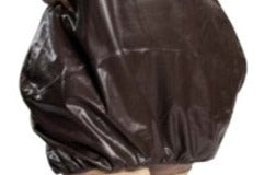 5XL Faux Leather Mini Dress O Neck Long Sleeve Plus Size Women
