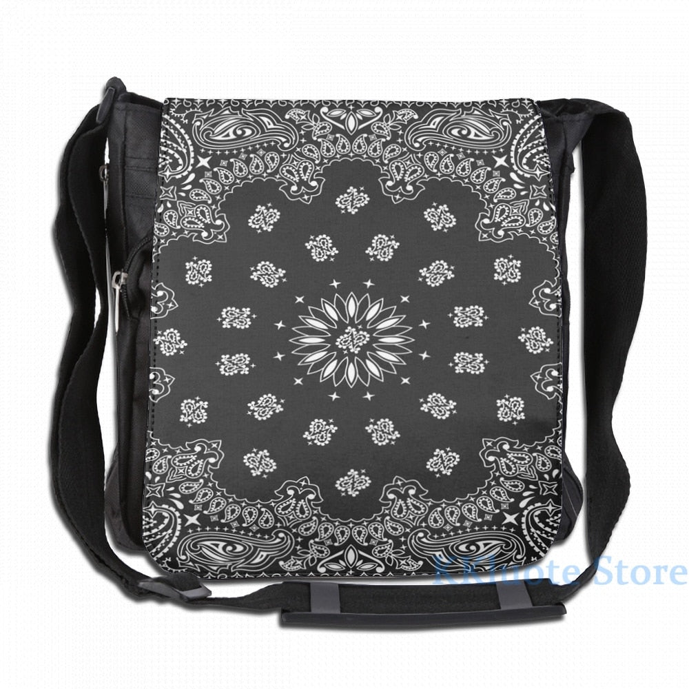 Assorted Black Bandana Print Handkerchief School Bags