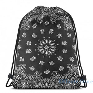 Assorted Black Bandana Print Handkerchief School Bags