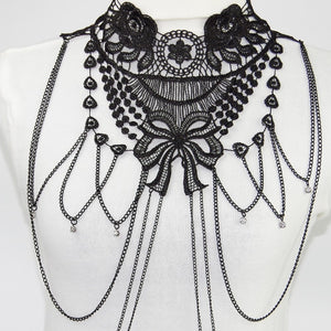 Black Metal Lace Belly Chain