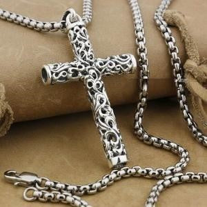 925 Sterling Silver Cylinder Cross Pendant